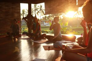 Yoga students at retreat