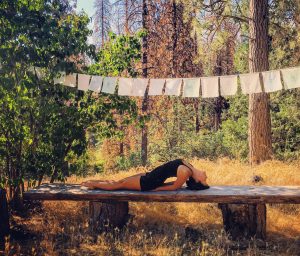 Lacey performing Matsyasana (Fish Pose / Heart Opener) Renewing Yoga pose